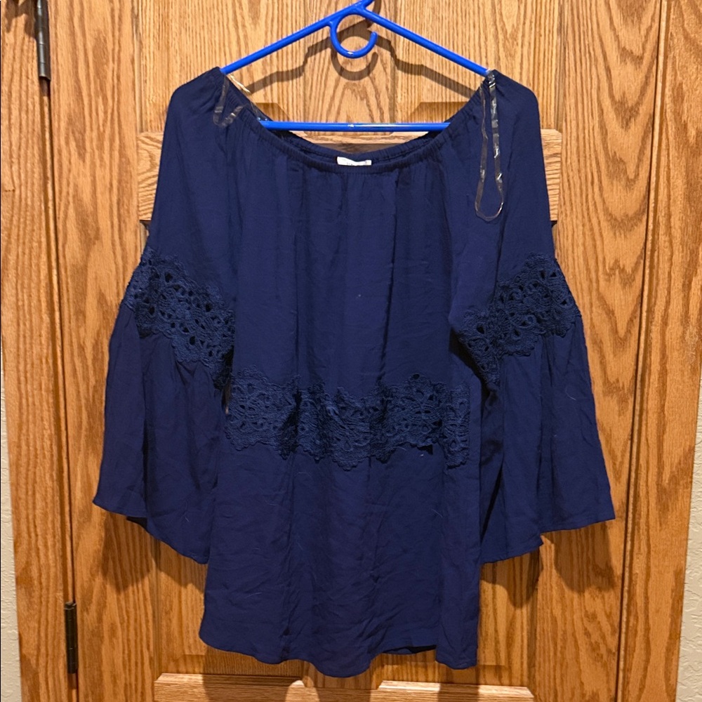 Topia Royal Blue Off-Shoulder Blouse